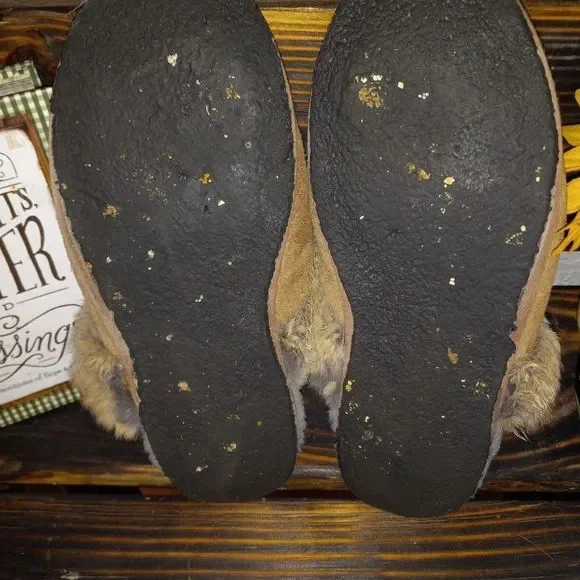 MANITOBAH MUK LUK RABBIT FUR SLIPPERS - Picture 7 of 11